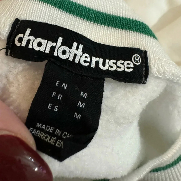 Los Angeles Charolette Russe Sweatshirt Preppy Tennis Fleece Letters Y2K EUC - Picture 3 of 10
